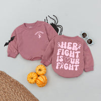 Custom Team Emily Baby Romper Breast Cancer Awareness Outfit Pink Ribbon Her Fight Is Our Fight Infant Clothes Support October Tee