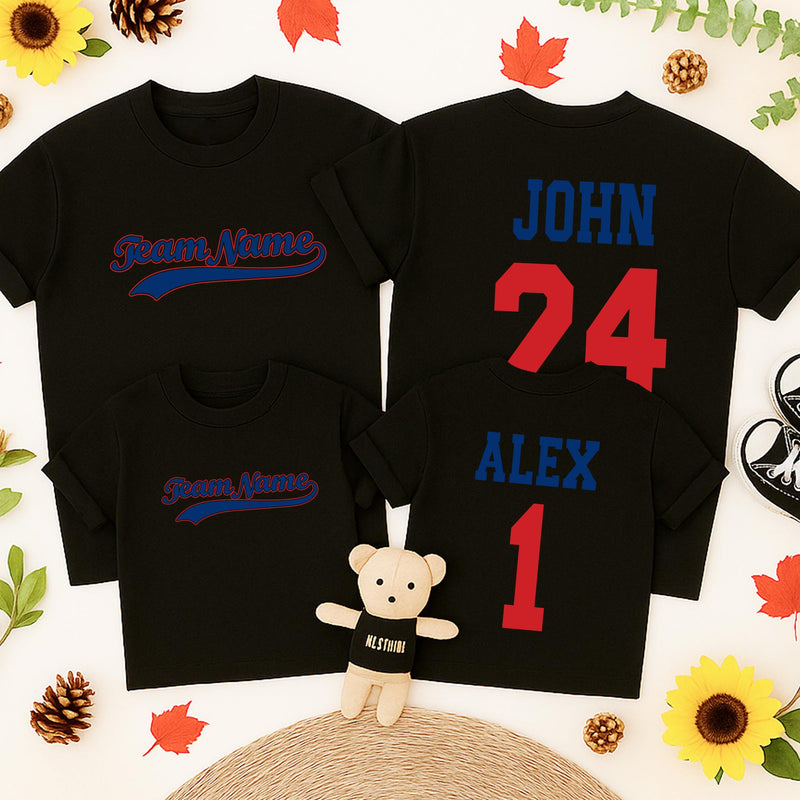 Custom Team Name Baseball Shirt Personalized Sports Jersey with Name and Number Matching Family Outfit Toddler Boy or Girl Gift