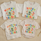 Custom Three Rex Dinosaur Birthday Matching Family Shirts, Soft Cotton Tees for Kids, Mom, Dad, Brother, Perfect for Parties