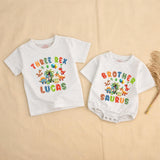 Custom Three Rex Dinosaur Birthday Matching Family Shirts, Soft Cotton Tees for Kids, Mom, Dad, Brother, Perfect for Parties