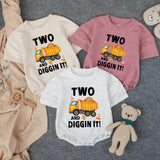 Custom Toddler 2nd Birthday Construction Shirt, Two and Diggin It Design, Matching Family Outfit, Soft Cotton Tee for Milestone Celebration