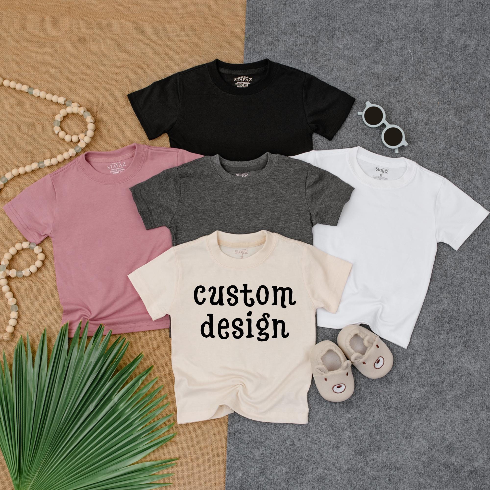 Custom Toddler T-Shirt with Playful Serif Text Design Light Cotton Tee Gift for Birthday Holiday Casual Party Comfortable Kids Wear