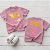 Custom Two Silly Goose 2nd Birthday Girl Shirt with Name, Kids' Soft Cotton Tee for Toddler Milestone Party, Playful Design, Summer Wear