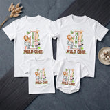 Custom Wild One Safari 1st Birthday Matching Family Shirts with Baby Romper, Soft Cotton Outfit for Mom, Dad, Siblings, and Toddler