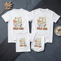 Custom Wild One Safari 1st Birthday Matching Family Shirts with Baby Romper, Soft Cotton Outfit for Mom, Dad, Siblings, and Toddler