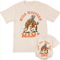 Custom Wild Western 1st Birthday Matching Family Shirts, Cowboy Rodeo Artwork, Soft Cotton Outfit for Baby, Toddler, Mom, Dad & Siblings