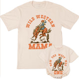 Custom Wild Western 1st Birthday Matching Family Shirts, Cowboy Rodeo Artwork, Soft Cotton Outfit for Baby, Toddler, Mom, Dad & Siblings