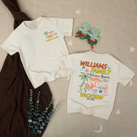 Custom Williams Family Vacation Shirts with Tropical Beach Design, Matching Cotton Tees & Bodysuits for Kids, Adults, Summer Trips 2026