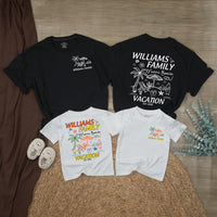 Custom Williams Family Vacation Shirts with Tropical Beach Design, Matching Cotton Tees & Bodysuits for Kids, Adults, Summer Trips 2026