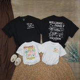 Custom Williams Family Vacation Shirts with Tropical Beach Design, Matching Cotton Tees & Bodysuits for Kids, Adults, Summer Trips 2026
