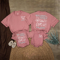 Custom Williams Family Vacation Shirts with Tropical Beach Design, Matching Cotton Tees & Bodysuits for Kids, Adults, Summer Trips 2026