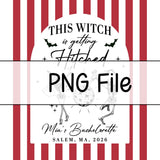 Custom Witchy Halloween Bachelorette Silk Banner with Skeleton Disco Design, Personalized Name & Date for Spooky Party Backdrop