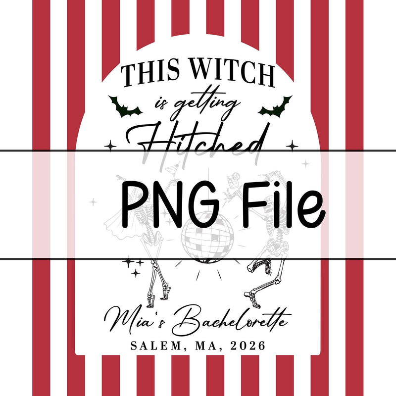 Custom Witchy Halloween Bachelorette Silk Banner with Skeleton Disco Design, Personalized Name & Date for Spooky Party Backdrop