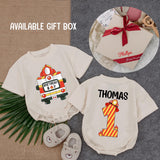 Customized Firefighter 1st Birthday Baby Romper with Name Design Red Fire Truck Toddler Outfit Comfortable Party Gift Boy Celebration