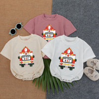 Customized Firefighter 1st Birthday Baby Romper with Name Design Red Fire Truck Toddler Outfit Comfortable Party Gift Boy Celebration