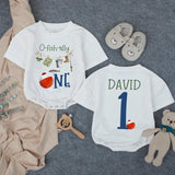 Customized O-Fish-Ally One 1st Birthday Baby Outfit with Fishing Theme, Cake Smash Bubble Romper Personalized Name Cotton Comfortable Gift