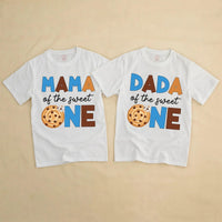 Customized One Sweet Boy Birthday Cookie Outfit Toddler Romper or Family Matching Shirts, Soft Cotton Party Clothes for 1st Celebration