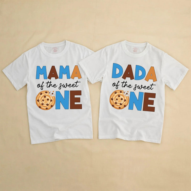 Customized One Sweet Boy Birthday Cookie Outfit Toddler Romper or Family Matching Shirts, Soft Cotton Party Clothes for 1st Celebration