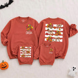 Cute Turkey and Bow Thanksgiving Mommy and Me Matching Sweatshirt and Baby Romper, Custom Name Family Holiday Outfit