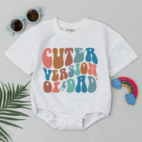 Cuter Version of Dad Baby Romper Retro Wavy Design Infant Girl Bodysuit First Father's Day Gift Soft Comfortable Outfit Vintage Style