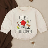 Cutest Little Brisket Cotton Baby Romper with BBQ Design, Fun Texas Girl Outfit, Whimsical Southern Baby Shower Gift for Infants