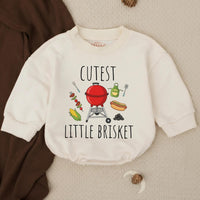 Cutest Little Brisket Cotton Baby Romper with BBQ Design, Fun Texas Girl Outfit, Whimsical Southern Baby Shower Gift for Infants