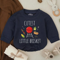 Cutest Little Brisket Cotton Baby Romper with BBQ Design, Fun Texas Girl Outfit, Whimsical Southern Baby Shower Gift for Infants
