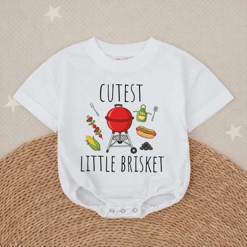 Cutest Little Brisket Cotton Baby Romper with BBQ Design, Fun Texas Girl Outfit, Whimsical Southern Baby Shower Gift for Infants