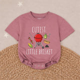 Cutest Little Brisket Cotton Baby Romper with BBQ Design, Fun Texas Girl Outfit, Whimsical Southern Baby Shower Gift for Infants