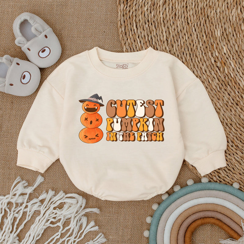 Cutest Pumpkin in the Patch Baby Romper My First Halloween Outfit Soft Cotton Infant Boy Girl Clothes Festive Orange Design