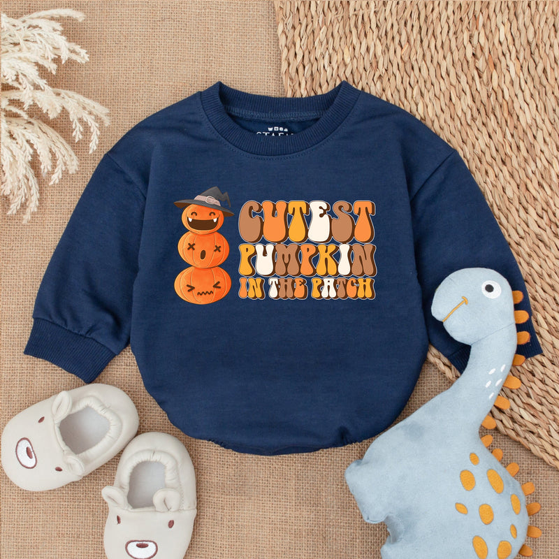 Cutest Pumpkin in the Patch Baby Romper My First Halloween Outfit Soft Cotton Infant Boy Girl Clothes Festive Orange Design