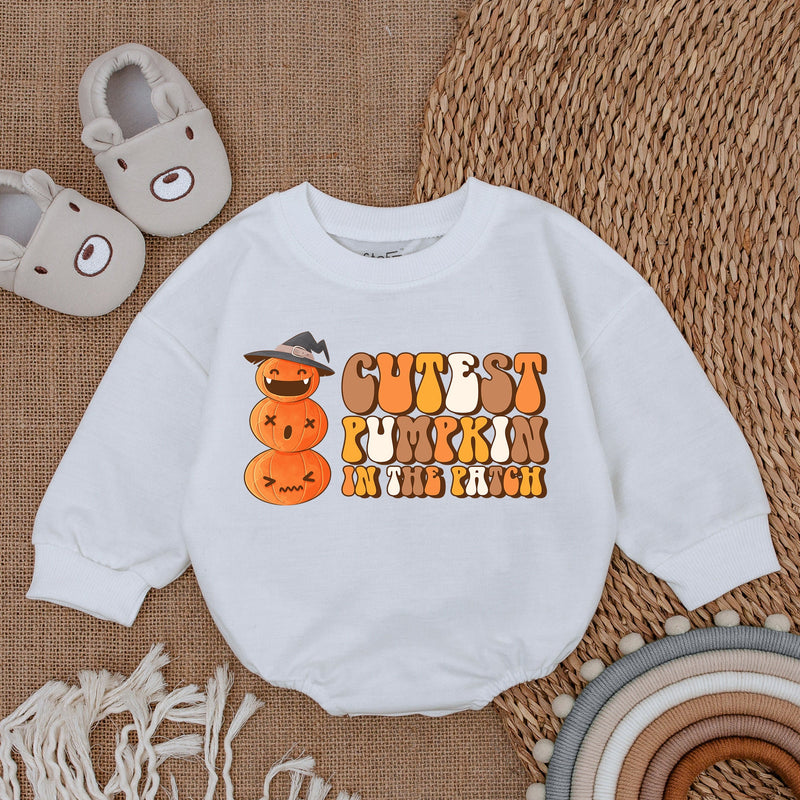 Cutest Pumpkin in the Patch Baby Romper My First Halloween Outfit Soft Cotton Infant Boy Girl Clothes Festive Orange Design