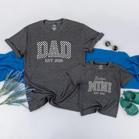 Dad and Baby Matching Shirt and Romper Daddy’s Mini EST 2026 Outfit Custom Checkered Design New Dad Gift Soft Cotton Family Set