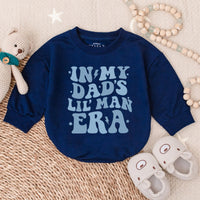 Dad and Son Matching Sweatshirt Outfit Retro Groovy Design Baby Romper Cozy Toddler Clothes Lightning Bolt Blue Graphics Family Gift