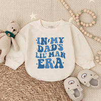 Dad and Son Matching Sweatshirt Outfit Retro Groovy Design Baby Romper Cozy Toddler Clothes Lightning Bolt Blue Graphics Family Gift