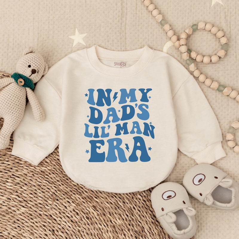 Dad and Son Matching Sweatshirt Outfit Retro Groovy Design Baby Romper Cozy Toddler Clothes Lightning Bolt Blue Graphics Family Gift