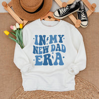 Dad and Son Matching Sweatshirt Outfit Retro Groovy Design Baby Romper Cozy Toddler Clothes Lightning Bolt Blue Graphics Family Gift