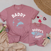 Daddy and Baby Matching Fishing Shirts with Playful Blue and White Design Perfect Father's Day Gift Dad and Infant Outfit or Romper