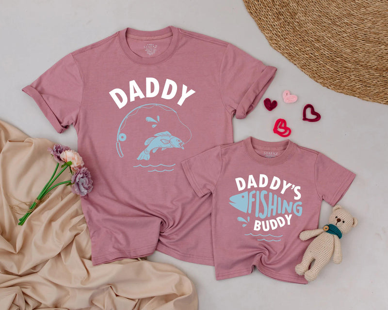 Daddy and Baby Matching Fishing Shirts with Playful Blue and White Design Perfect Father's Day Gift Dad and Infant Outfit or Romper