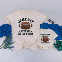Daddy and Me Matching Football Shirts with Game Day Graphics Father Son Outfits for Football Sunday or Fathers Day Gift Casual Set