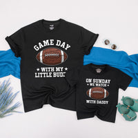 Daddy and Me Matching Football Shirts with Game Day Graphics Father Son Outfits for Football Sunday or Fathers Day Gift Casual Set