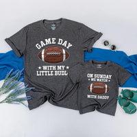 Daddy and Me Matching Football Shirts with Game Day Graphics Father Son Outfits for Football Sunday or Fathers Day Gift Casual Set