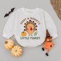 Daddy and Mommy's Little Turkey Baby Romper Cute Thanksgiving Outfit Retro Style Infant Bodysuit Perfect Baby Shower Gift