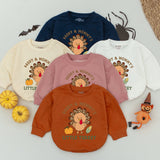 Daddy and Mommy's Little Turkey Baby Romper Cute Thanksgiving Outfit Retro Style Infant Bodysuit Perfect Baby Shower Gift
