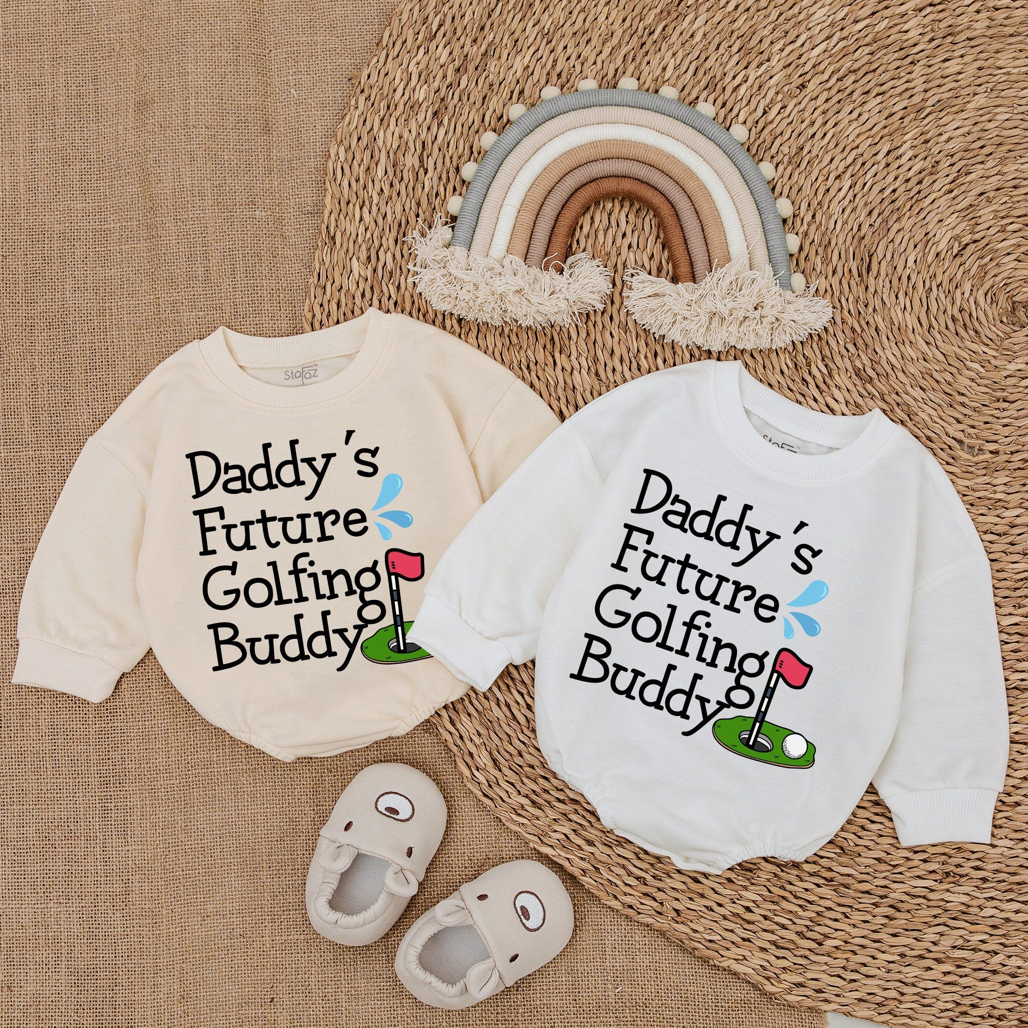 Daddy's Future Golfing Buddy Baby Bodysuit Fun Graphic Romper Soft Cotton Newborn Outfit Perfect Gift Daddy and Me Playful Design