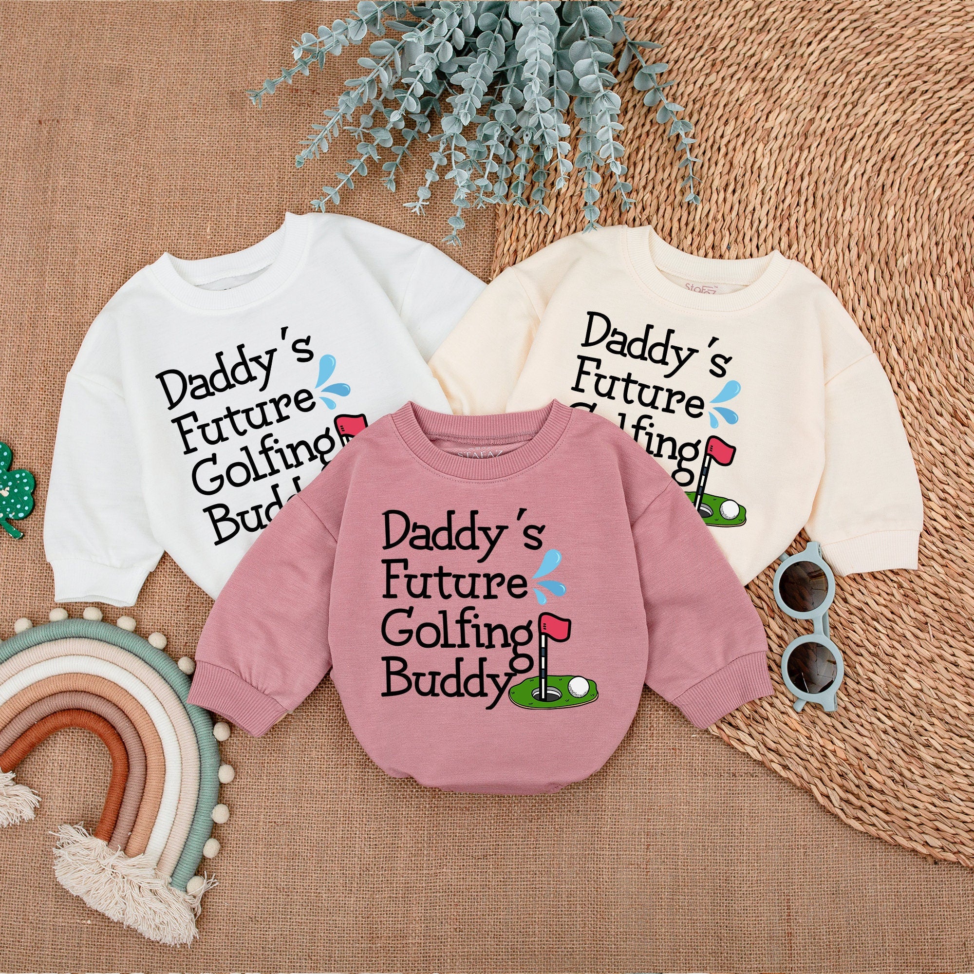 Daddy's Future Golfing Buddy Baby Bodysuit Fun Graphic Romper Soft Cotton Newborn Outfit Perfect Gift Daddy and Me Playful Design
