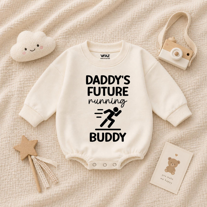 Daddy’s Future Running Buddy Baby Romper, Future Marathon Runner Baby Bodysuit, Sporty Infant Clothes, Father's Day Gifts, Baby Shower Gifts