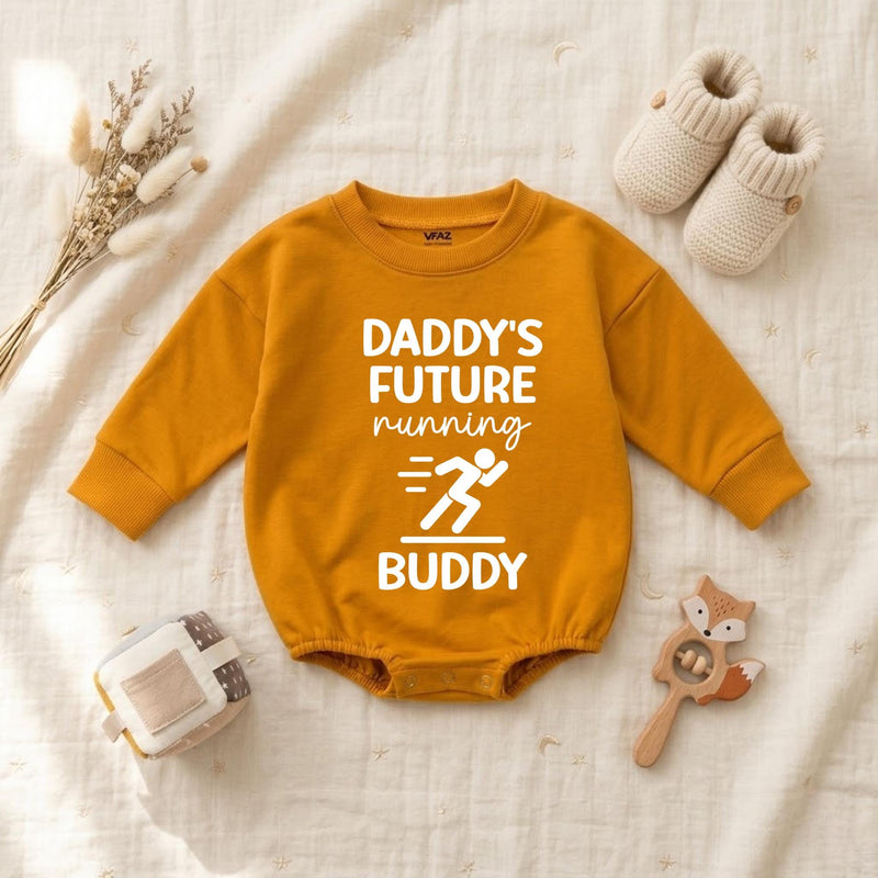 Daddy’s Future Running Buddy Baby Romper, Future Marathon Runner Baby Bodysuit, Sporty Infant Clothes, Father's Day Gifts, Baby Shower Gifts