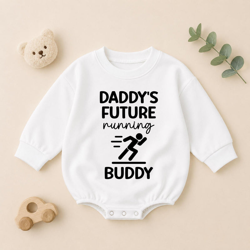 Daddy’s Future Running Buddy Baby Romper, Future Marathon Runner Baby Bodysuit, Sporty Infant Clothes, Father's Day Gifts, Baby Shower Gifts