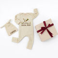 Daddy's Hunting Buddy Personalized Baby Romper with Mallard Duck Design, Newborn Outfit with Name, Soft Ribbed Infant Set and Hat